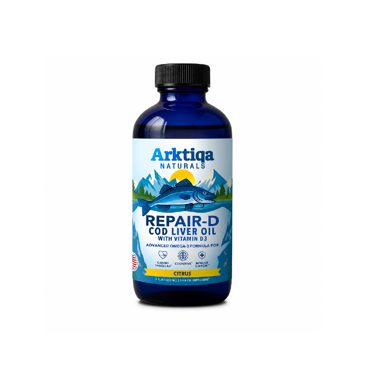 OMEGA 3 REPAIR D COD LIVER OIL X237 ML (citrus) ARKTIQA