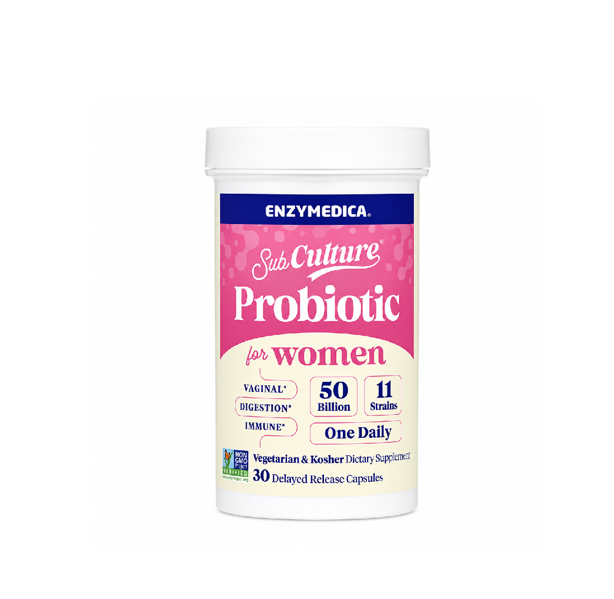 Enzymedica, SubCulture™ Probiótico para mujeres, 50 mil millones, 30 cápsulas de liberación retardada