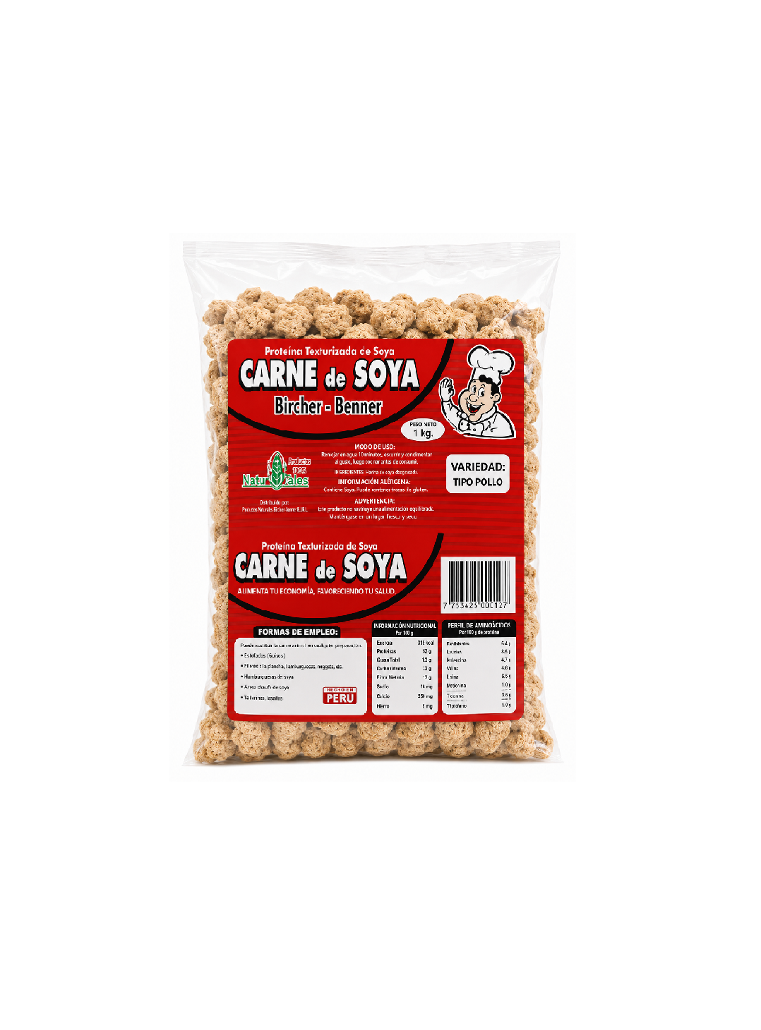 Soya deshidratada en trozos x1kg. (tipo pollo)